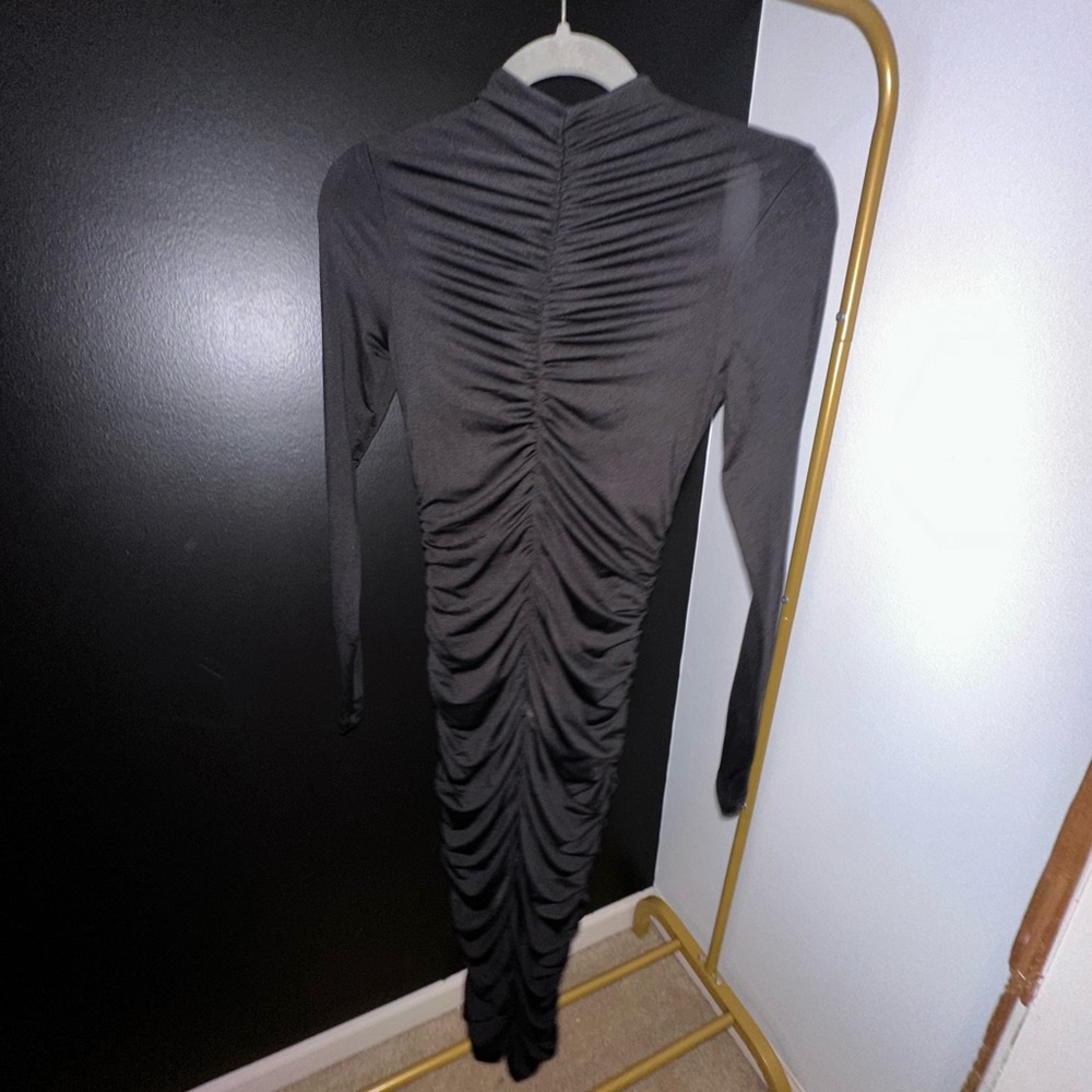 Black High Neck Bodycon Dress